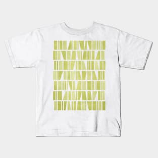 Monochromatic Mosaic in Green Kids T-Shirt